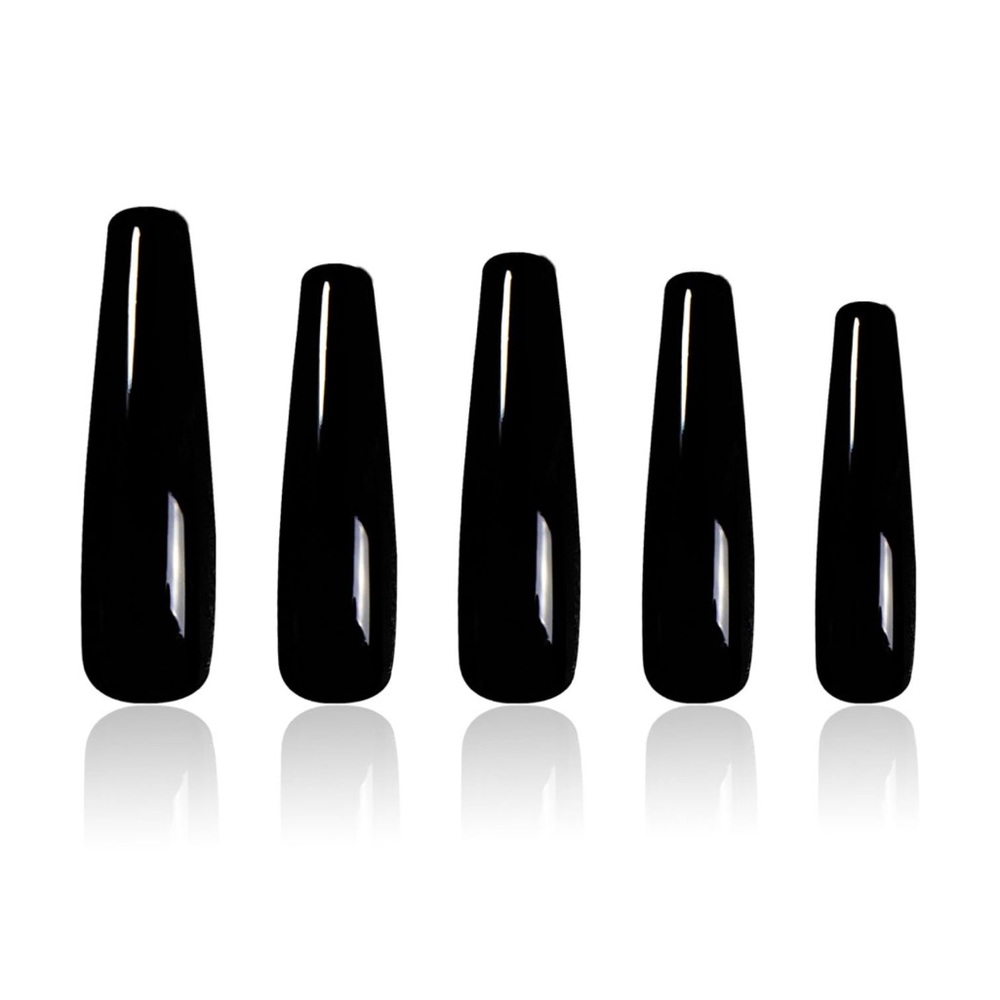 NIB LOVFUL Press On Nails Red Sole Black Red | Coffin Mid Length 1.7 In | H22-S